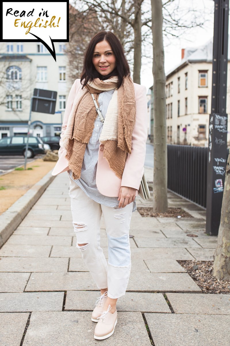 Kleidermaedchen.de Modeblog, erfurt, thueringen, berlin, fashionblog, Outfit, kleidermaedchen.de, Influencer Marketing und Kommunikation, Creator Frühlingsoutfit, spring outfit, Matt & Nat Tasche, Bag, Zara, Scarf, Schal, Blazer Oasis, Jeans Zara, Slipper Kiomi