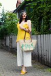 Kleidermaedchen.de Modeblog, erfurt, thueringen, berlin, fashionblog, Fashion Blog, Magazin, Outfit, kleidermaedchen.de, Influencer Marketing und Kommunikation, Creator Frühlingsoutfit, spring outfit, Sommer Outfit, Mango Strohtasche, Zara Mules, Gelb, Yellow, Culotte, Halstuch, Strandkorb