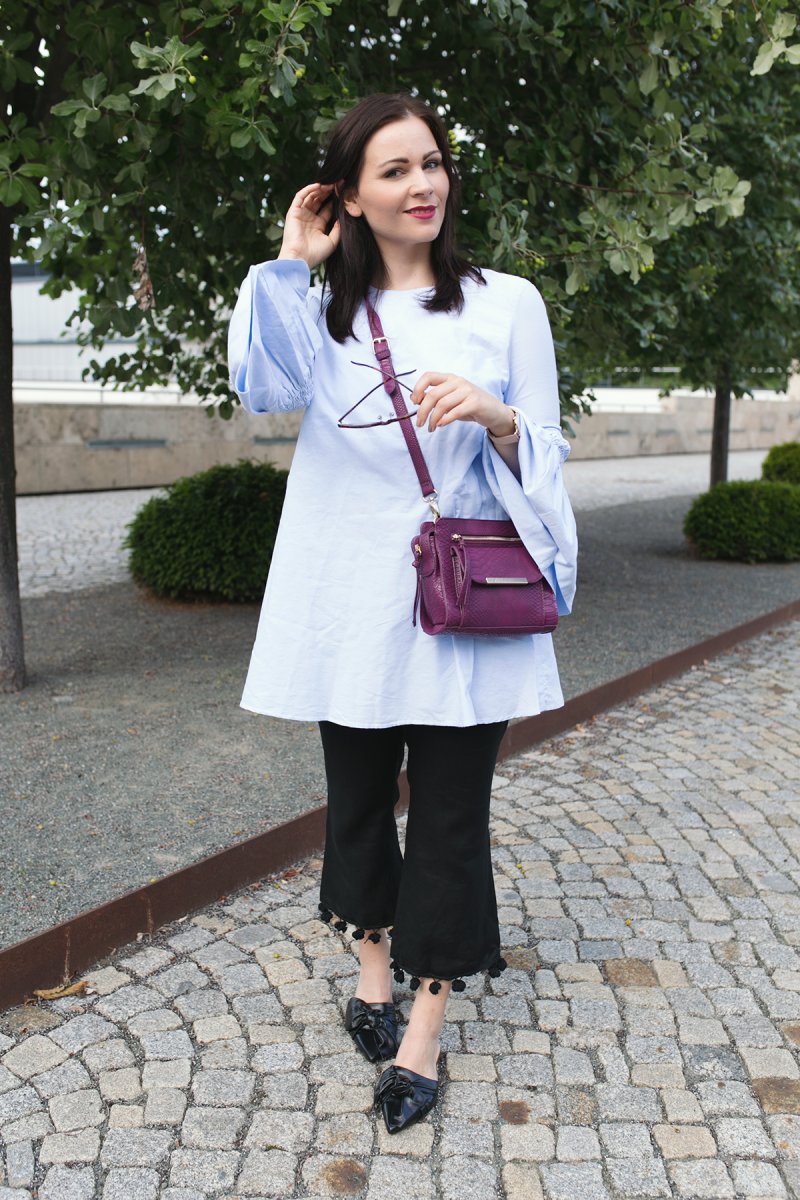 Outfit Kleidermaedchen.de Modeblog, erfurt, thueringen, berlin, fashionblog, Fashion Blog, Magazin, kleidermaedchen.de, Influencer Marketing und Kommunikation, Creator, Sommeroutfit, Fashionkarussell Übergangslook mit Kleid, Zara, Paul Hewitt, Culotte, Kleid über Hose, Herst, JustFab Tasche