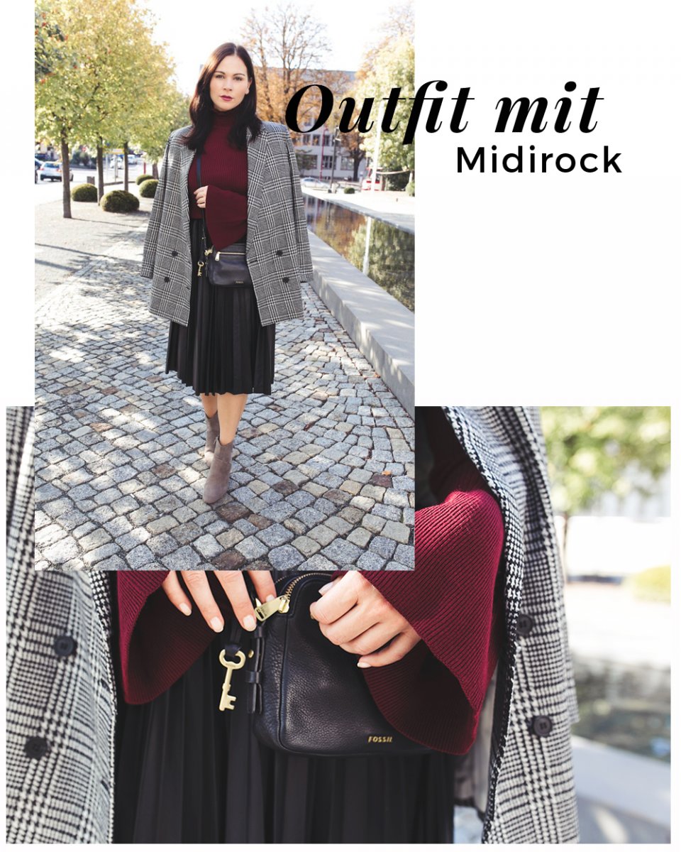 Outfit Kleidermaedchen.de Modeblog, erfurt, thueringen, berlin, fashionblog, Fashion Blog, Magazin, Blogazine, kleidermaedchen.de, Influencer Marketing und Kommunikation, Creator, Herbstoutfit, Mango Faltenrock, Fossil Piper Tasche, Turtleneck, H&M Rollkragenpullover, Zara Boots, karierter Blazer, Checked Blazer, Outfit Review Oktober