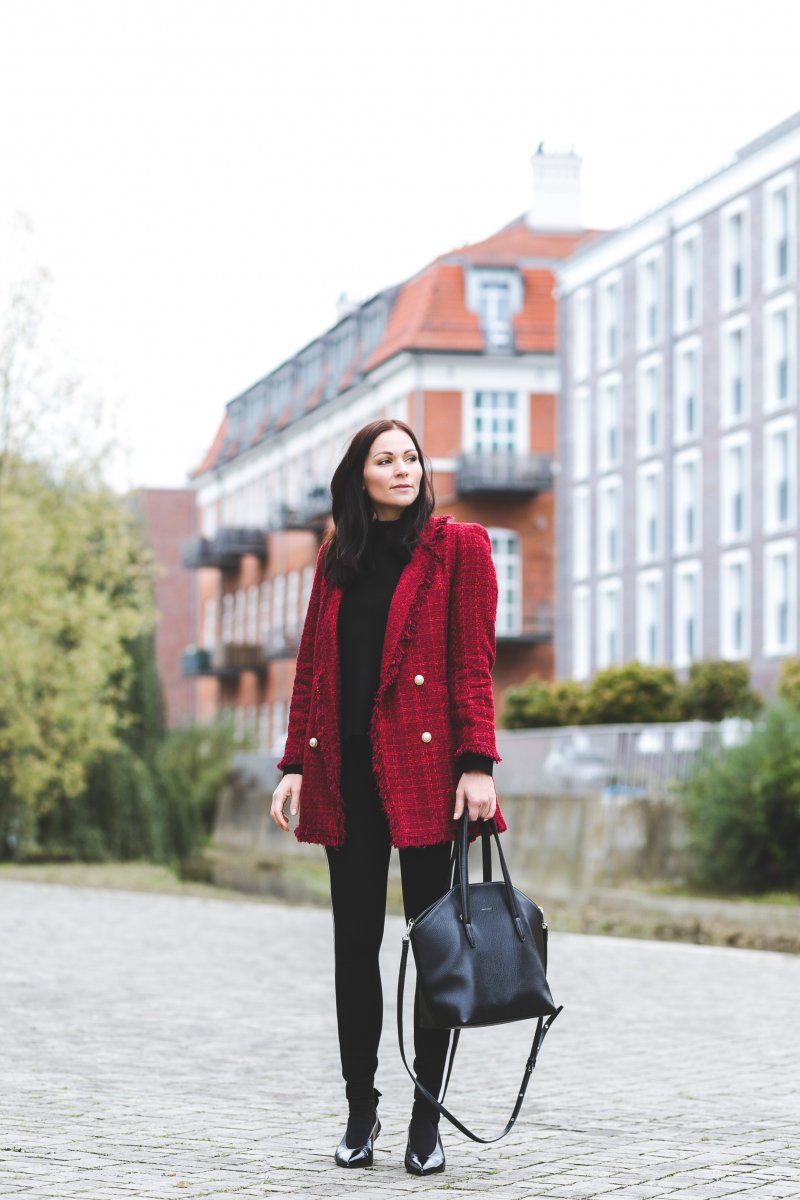 Herbst Outfit mit Tweedblazer, Zara Pumps, Matt & Nat Baxter Bag, Herbst Outfit mit Streifen Leggings, Outfit Ideen, Outfit mit Leggings, Modetrend Herbst, Blazer, Calzedonia Socken, www.kleidermaedchen.de, Modeblog, Mode Blog, Erfurt, Thüringen, Fashion Blog, Magazin, Blogazine, Influencer Marketing und Kommunikation, Social Media Marketing, Fashion Magazin, Outfit Blog, Outfit 2017, Streetstyle, Pinterest Outfit Inspiration