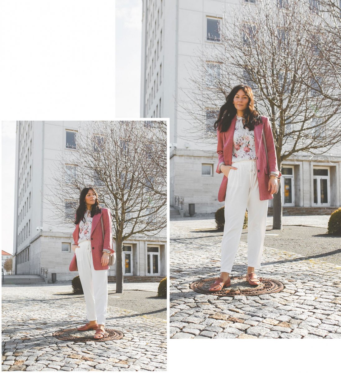 Enthält Werbung, Peter Hahn, UTA RAUSCH Bluse, Dear Spring Trend, Dear Spring, Fruehlingsoutfit 2019, Trendfarben für 2019, Fruhlings Outfit mit Peter Hahn, Klassisches Frühlings Outfit, Trendfarben 2019, Polyester Hose kombinieren, Streetstyle Outfit, elegantes Outfit für den Alltag, modetrends 2019, Damen Blazer, Peter Hahn köchellange Hose, fruhlings outfit modetrends winter 2018/19, modetrends 2019 damen, outfit mit Print bluse, alltagsoutfit, Modeblogger, www.kleidermaedchen.de Sommerhose Damen, weite Hose kombinieren, Hosen Damen Frühjahr 2019, taillierter Blazer, Matt & Nat Bag, nachhaltige Taschen, fair produzierte Taschen, Taschen aus alternativen Materialien, #peterhahn #utarausch #bluse #fruehlingslook, whatfor slipper kombinieren, #fruehlingstrends2019 #whatforslipper #mattandnat #blumenmuster #musterbluse, weiß kombinieren im Frühling und sommer, So kombiniert man Weiß