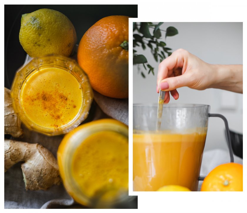 Auf dem Food- und Lifestyleblog verrate ich dir mein Rezept für Ingwer-Kurkuma-Shot mit Orange und Zitrone. Leckere alltagstaugliche vegane Rezepte für Anfänger und Fortgeschrittene. www.kleidermaedchen.de #vegan #ingwershot #ingwer #kurkuma #foodblog #lifestyleblog #erkältung