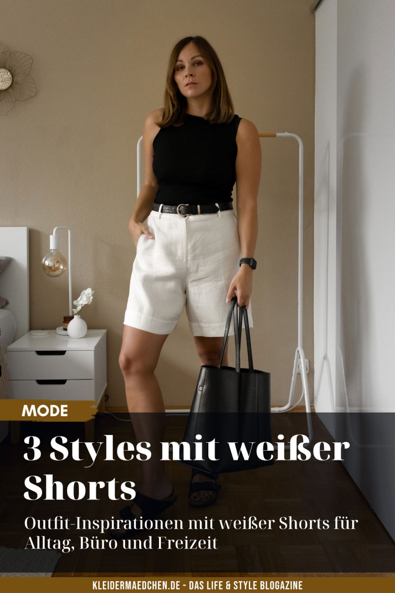 3 Outfitinspirationen für kurze Shorts. Auf dem Mode Blog zeige ich 3 Sommer Outfits mit weißer Short. | www.kleidermaedchen.de