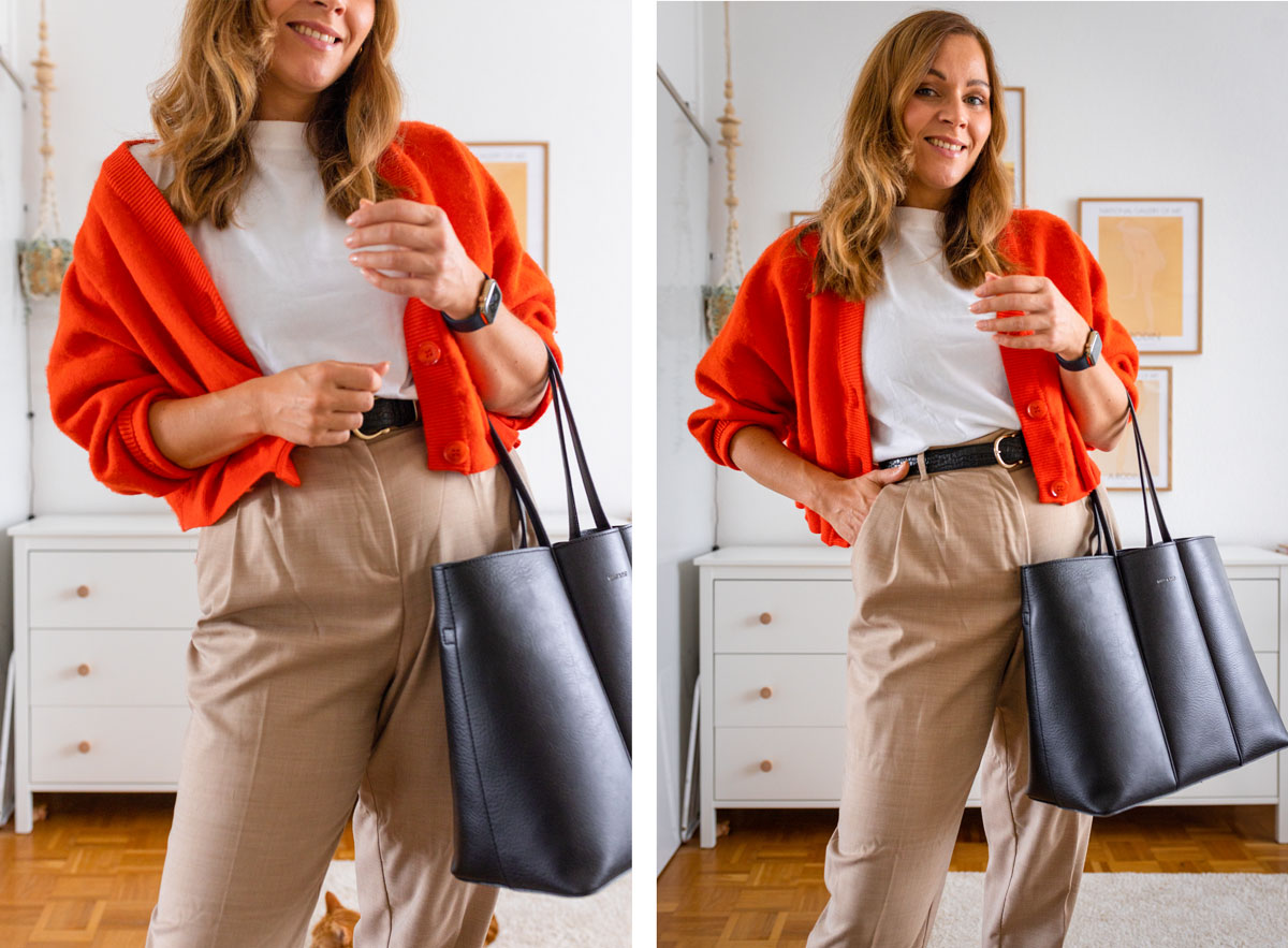 Drei Herbst Outfits mit Cardigan, Bluse und Hemd. Ich zeige euch, was ich im Herbst 2022 trage und präsentiere euch drei Alltagsstyles auf dem Modeblog. | www.kleidermaedchen.de