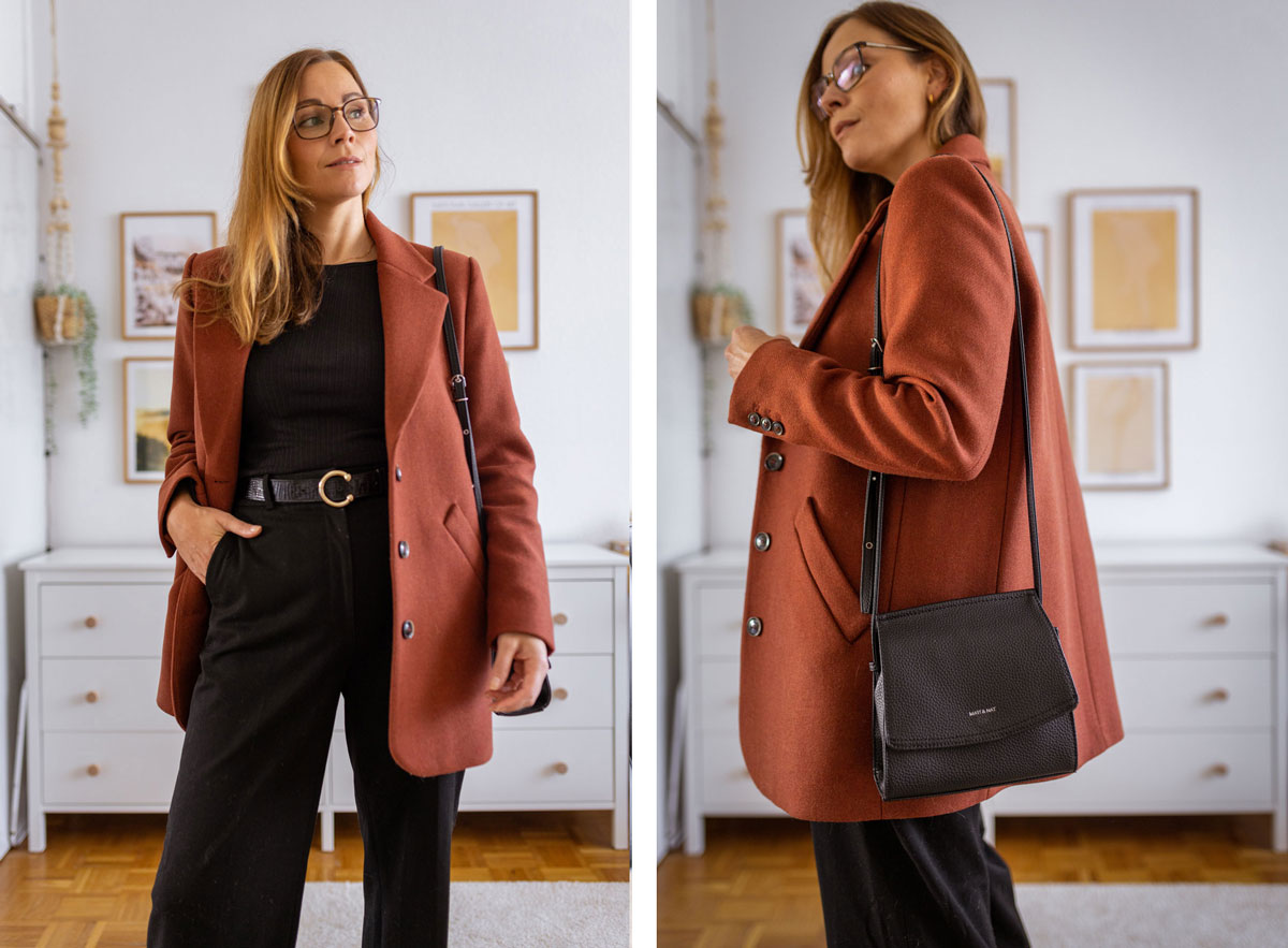 Drei Herbst Outfits für den Alltag mit Bundfaltenhose, Bluse und Blazer. Ich zeige euch, was ich im Herbst 2022 trage und präsentiere euch drei Alltagsstyles auf dem Modeblog. | www.kleidermaedchen.de